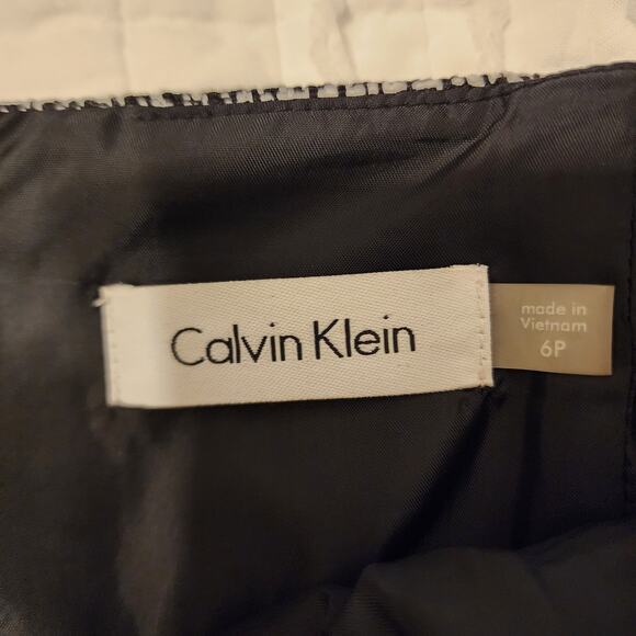 NWT Calvin Klein Houndstooth Black Gray Career Office Pencil Skirt, 6 Petite - Picture 3 of 8